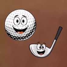 Parové tričko - Golfová palica a loptička