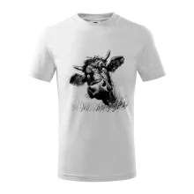 Čiernobiela karikatúra čierna krava hlava