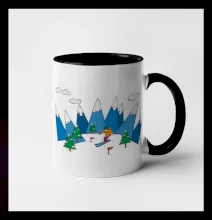 Lyžiar a farebné hory