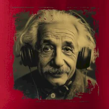 Albert Einstein so slúchadlami Albert Einstein so slúchadlami