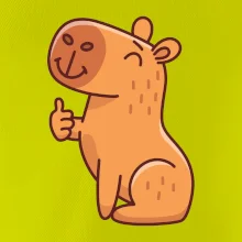 Kapybara s palcom hore