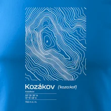 Kozákov - vrstevnice v obdĺžniku