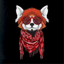 Červená panda hipster