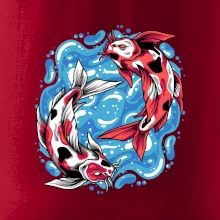 Yin & Yang Koi kapor - červený