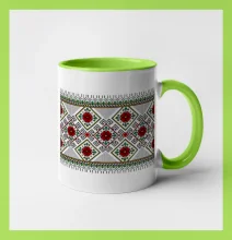 Ukrajinský vzor - Červeno Zelený