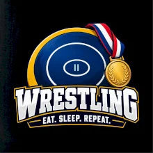 Zápasnická žíněnka se zlatou medailí eat sleep wrestling  repeat