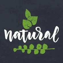 Natural - nápis v listoch