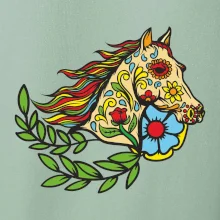 Kôň farebný s listami