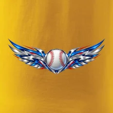 Baseballový míček s kovovými křídly