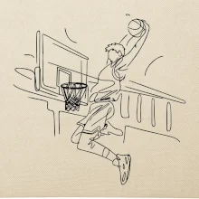 Basketbalista jedným ťahom - výskok