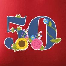 Kvetinové číslo kreslené - 50