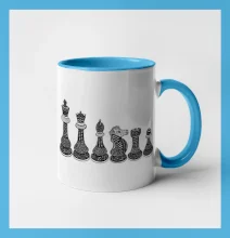 Šachové figúrky v rade - kreslené