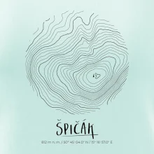 Špičák - vrstevnice v kruhu