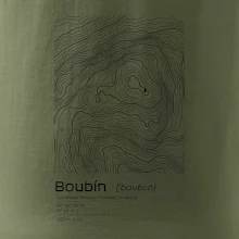 Boubín - vrstevnice v obdĺžniku
