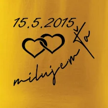 Mikina milujem ťa s dátumom na rukáve Mikina milujem ťa s dátumom na rukáve