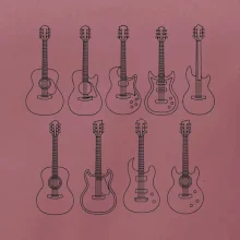 Typy gitár čiernej kresby