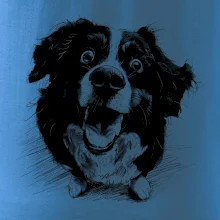 Čiernobiela karikatúra Bernský salašnícky pes