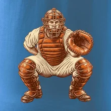 Baseballový catcher retro rytina