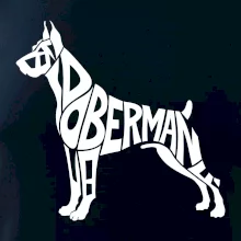 Doberman - nápis v tele