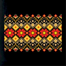 Ukrajinský vzor - Červené kvety