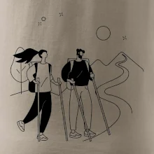 Kreslený pár na výlete