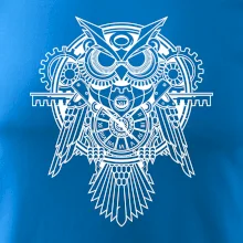 Steampunk sova čiernobiela