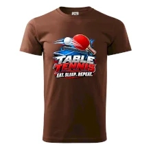 Stolní tenis pálka a míček eat sleep repeat