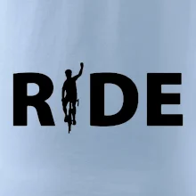 Ride - nápis s cyklistom