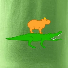 Kapybara na krokodílovi