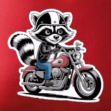 Mýval na motorke kreslený