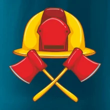 Hasičská helma a sekera Hasičská helma a sekera