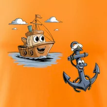 Parové tričko - Loď a kotva