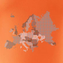 Mapa Európy - srdce v Ukrajine