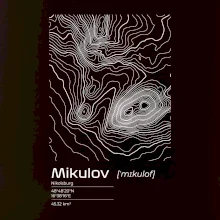 Mikulov - vrstevnice v obdĺžniku