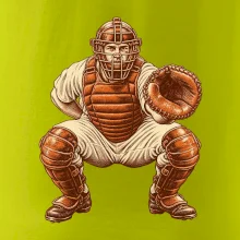 Baseballový catcher retro rytina