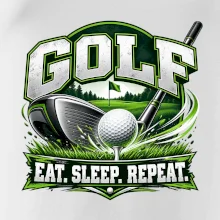 Golfová palica s loptičkou eat sleep repeat