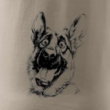 Čiernobiela karikatúra Nemecký ovčiak