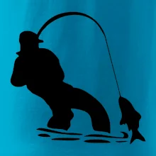 Rybár ťahajúce rybu