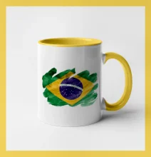 Brazília vlajka vodovej farby