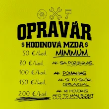 Hodinová mzda - opravár