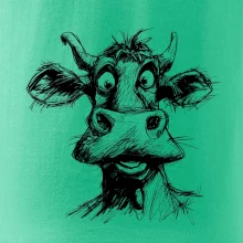 Čiernobiela karikatúra svetlá krava hlava Čiernobiela karikatúra svetlá krava hlava