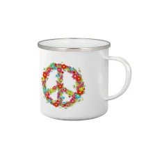 Peace symbol červené kvety