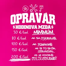 Hodinová mzda - opravár