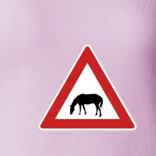 Dopravná značka - Pozor pasúci sa kôň