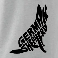 Nemecký ovčiak sediaci napis