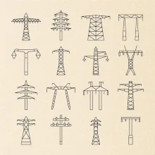 Typy stožiarov vysokého napätia