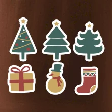 Vianočná sada - stromčeky a darčeky
