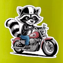 Mýval na motorke kreslený