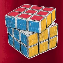 Rubikova kocka kreslená