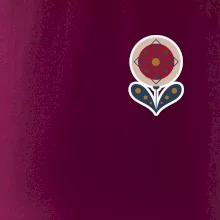 Folklór na prsníku kvetina guľatá